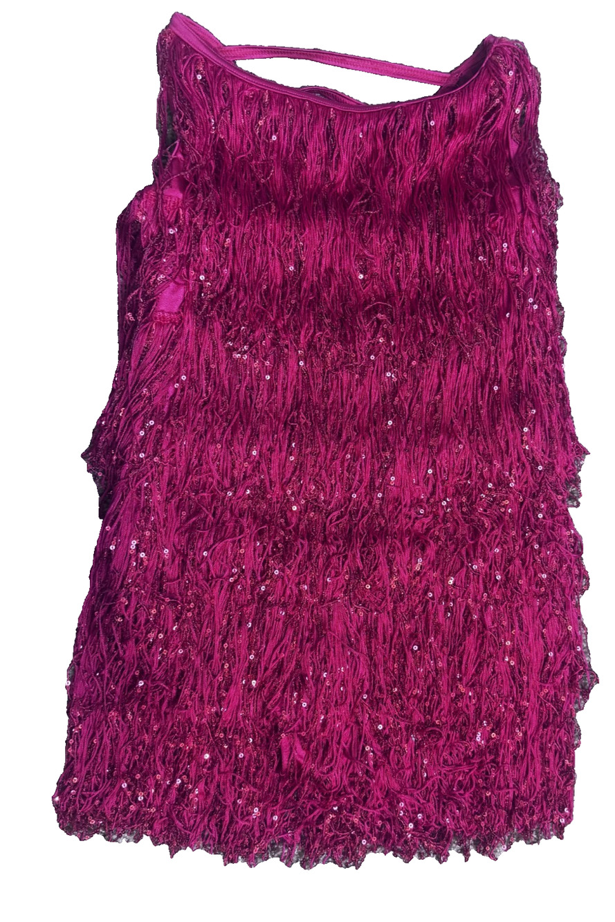 Dance Costume Small Adult Red Weissman 13323 Jazz Sequin fringe showgirl Vamp